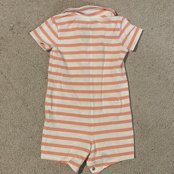 Janie and Jack Peach Striped One Piece Outfit 12-18M - Picture 7 of 7